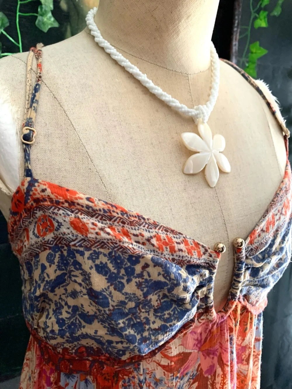 Free People Intimately “Give A Little” bohemian maxi slip dress in Cream combo-S - Picture 6 of 14